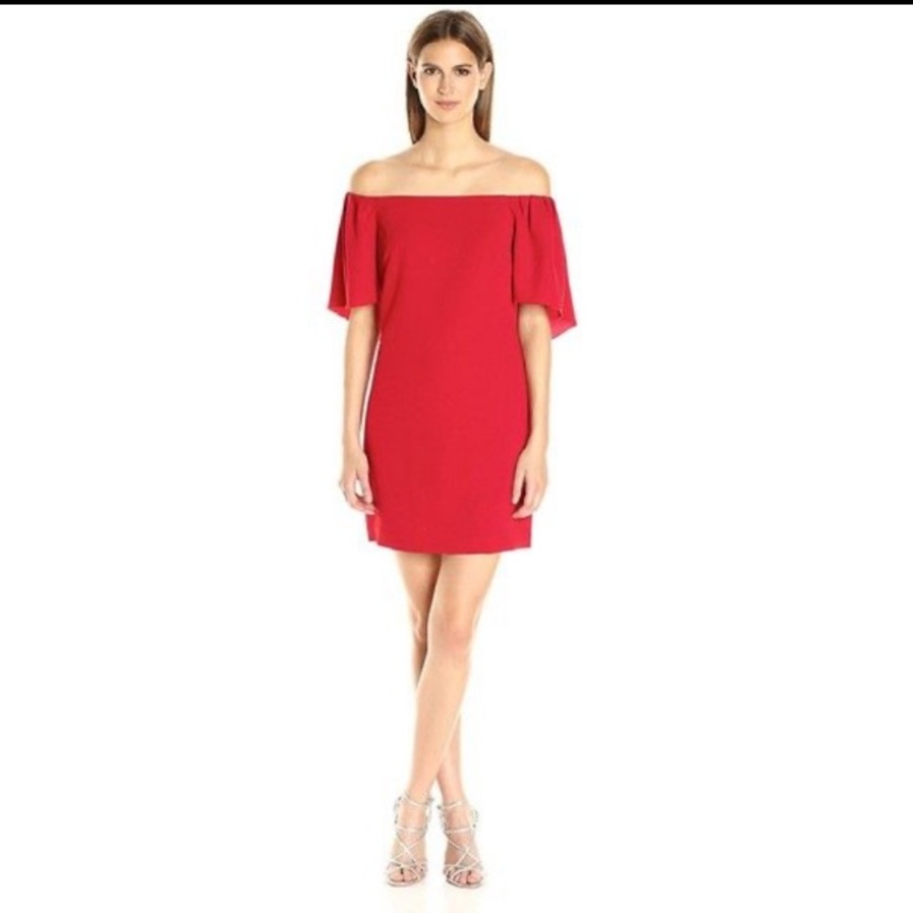 TRINA TURK OFF THE SHOULDER DRESS
